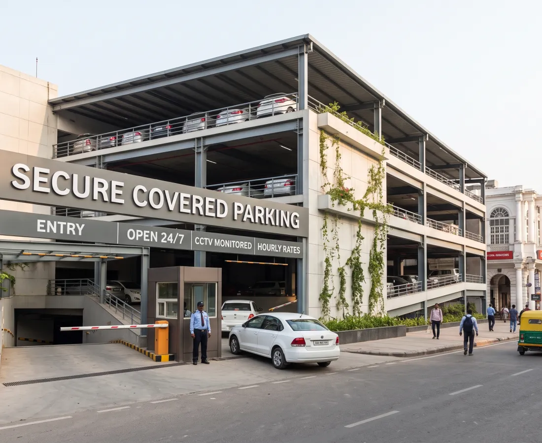 Secure Covered Parking near Connaught Place