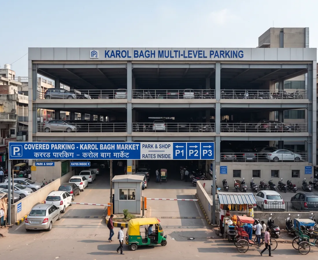 Covered Parking near Karol Bagh Market