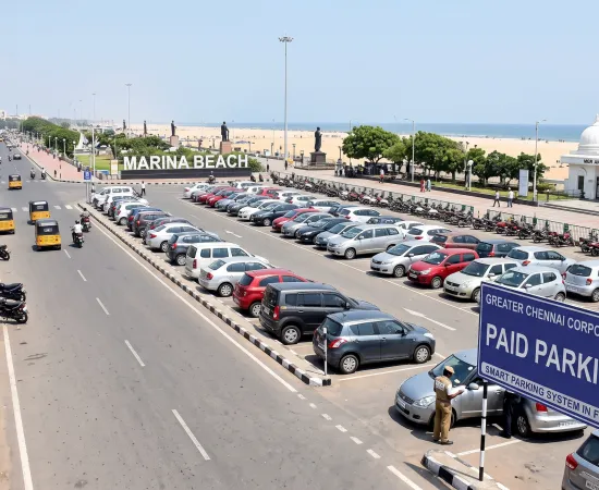 Street-facing Car Park near Marina Beach