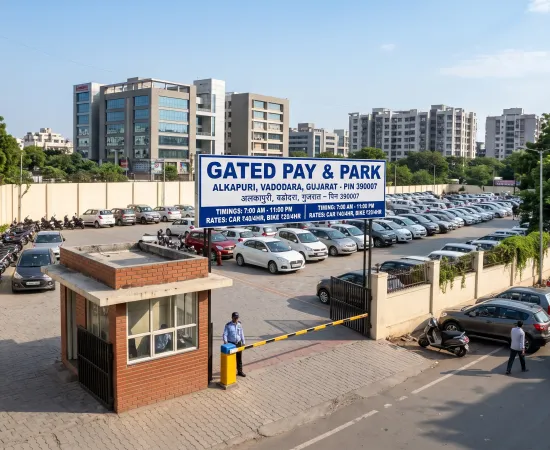 Gated Parking near Alkapuri